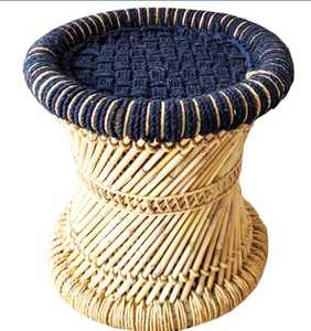 Handmade Eco-Friendly Lightweight Modern <b>Bamboo</b> <b>Stool</b> Woven Top Living Room Furniture Home Ottoman Indoor Outdoor Bone Inlay - Product Image 2