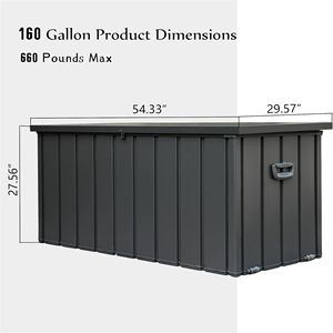 Contenitore da Esterno da 160 Galloni, Grande Box Portaoggetti da Patio con Funzione Impermeabile per Cuscini, Copricuscini, Attrezzi da Giardino, con Serratura - Product Image 6