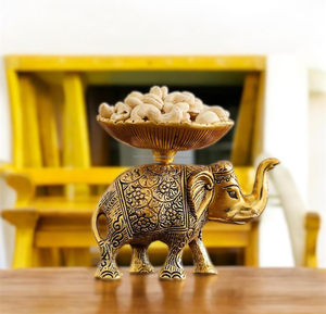 ชามตกแต่งรูปช้างโบราณสีทอง สำหรับใส่ต้นไม้หรือเทียน พร้อมกล่องของขวัญสีสันสวยงาม - Product Image 3