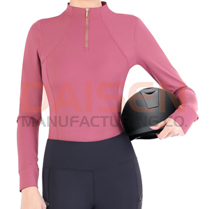 Women Equestrian <b>Base</b> <b>Layer</b> <b>Long</b> <b>Sleeve</b> Stretch Horse Riding Shirt Wholesale Custom Logo High Quality OEM Supply - Product Image 5