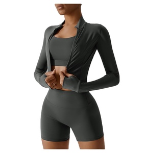 Buy 2025 Custom Logo Women <b>Yoga</b> Pants Fitness 3 Piece Sets <b>yoga</b> Wear Quick Dry Zipper <b>Jacket</b> <b>Yoga</b> Leggings - Product Image 6