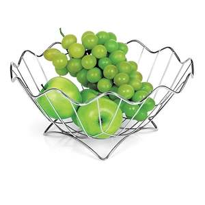 Corbeille à fruits moderne en acier inoxydable pour comptoir de cuisine |   Support rond en métal pour pain et légumes, pour la décoration de la maison - Product Image 3