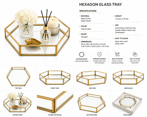 Modern Geometric Stainless Steel Self-adhesive Waterproof Storage Tray with Gold Frame for Living Room Decor - Product Image 5