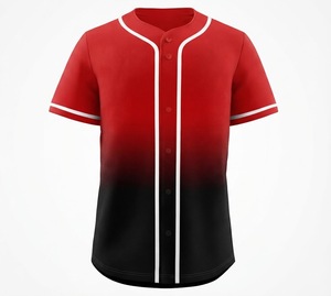 Maillot de baseball unisexe à manches courtes, col en V boutonné, couleur turquoise, en mélange de coton écologique, coupe régulière, anti-humidité - Product Image 5