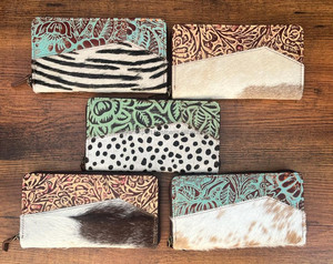 ออกแบบใหม่ขายร้อนตะวันตกจริงนูนขนหนังกระเป๋าสตางค์สไตล์ Handmade แกะสลักหนังโทรศัพท์กรณีหรูหราผู้หญิงคลัทช์ - Product Image 3