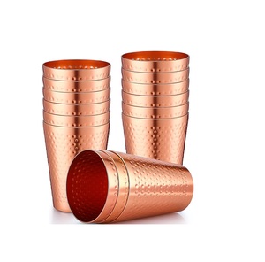 Verre à eau en cuivre de qualité supérieure, finition martelée traditionnelle, bienfaits ayurvédiques pour la santé, best-seller - Product Image 3