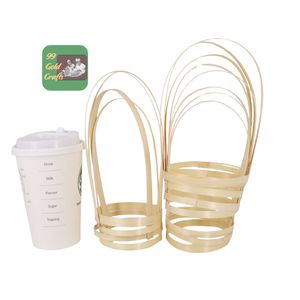 Correa de bambú ecológica para tazas, soporte de bambú tejido a mano, asa portavasos ecológica para llevar café, té y té con leche. - Product Image 6