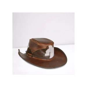 Unisex Vintage Leather Cowboy <b>Hat</b> Fashion Retro <b>Western</b> Outback <b>Hat</b> Wholesale Trendy Cattleman Cap - Product Image 4