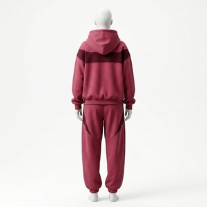 Unisex Hooded Tracksuit Set Color Blocking Full Length Zipper Fly Breathable Casual Autumn Wear Adult Regular Fit - Product Image 2