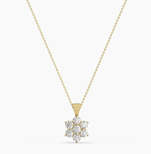 จี้เพชรทรงปรินเซสคัท 14KT ทองคำ พร้อมสร้อยคอ - Product Image 1