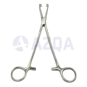 คีมจับกระเพาะปอดสตรีแบบตรง ทำจากเหล็กกล้าไร้สนิม ขนาด 9 นิ้ว ฟัน 3x3 สำหรับนรีเวชวิทยาและการจับเนื้อเยื่อผ่าตัด - Product Image 2