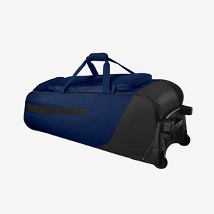Navy Blue Nylon Sports <b>Duffle</b> <b>Bag</b> <b>with</b> <b>Wheels</b> Multiple Compartments Water Resistant Travel Gym Weekend Luggage 36-56L Capacity - Product Image 3