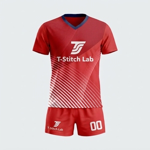 Uniforme de volley-ball pour hommes 100% polyester de haute qualité, toutes saisons, motif uni, col en V, manches courtes, évacuation de l'humidité - Product Image 5