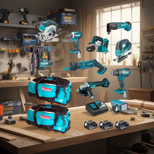18V Cordless Power <b>Tool</b> Combo <b>Kit</b> Heavy Duty Lithium Ion Construction Equipment Set - Product Image 3