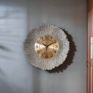 Elegant Birds Design Gold Metal Round Wall <b>Clock</b> Decorative Piece for Home Office Hotel and Event Decor - Product Image 5