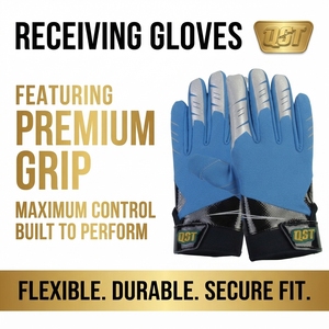 Gants de football américain pour jeunes et adultes, pour l'entraînement en équipe, avec fermeture au poignet, légers. - Product Image 2