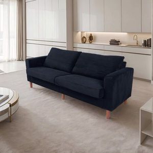 Modern Style Solid Color Multi-Person Sofa Black Corduroy for Living Room and Office - Product Image 3