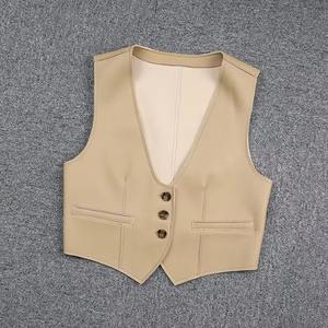 Gilet en cuir véritable pour femme, imperméable, élégant, décontracté, de haute qualité, idéal pour l'été et le printemps – Vente en gros - Product Image 2