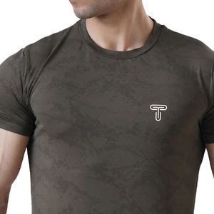 Camiseta de gimnasio y yoga para hombre de alta calidad, camiseta lisa ajustada, cuello redondo, sin mangas personalizada, 180g, 200g, pesos de tela - Product Image 2