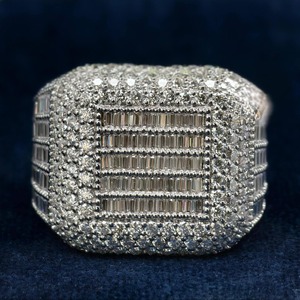 Moissanite Diamond Hip Hop <b>Ring</b> 925 <b>Sterling</b> <b>Silver</b> VVS Iced Luxury <b>Mens</b> Fashion Accessory <b>for</b> unisex - Product Image 1