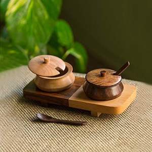 Plateau en bois artisanal de fabrication indienne pour servir la nourriture, le café, le petit-déjeuner ou pour une utilisation décorative à la maison, disponible pour l'exportation - Product Image 2