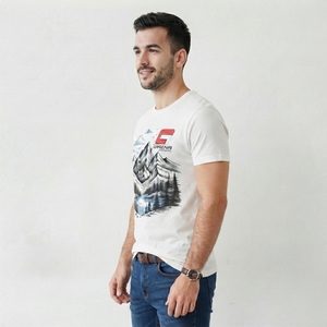 เสื้อยืดพิมพ์ลายผู้ชายระดับพรีเมียม ผ้าฝ้ายคุณภาพสูง เสื้อผ้าแฟชั่นกราฟิก พร้อมบริการสกรีนโลโก้ตามสั่ง บริการ OEM ไซส์ OEM แบรนด์ส่วนตัว สำหรับผู้ชาย - Product Image 6