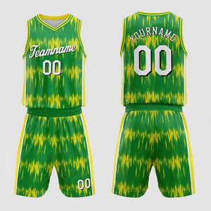 Uniforme de Baloncesto Sublimado para Unisex, Impresión Personalizada con Nombre del Equipo, Transpirable, de Secado Rápido, Conjunto de Camiseta y Pantalones Cortos Personalizados - Product Image 1