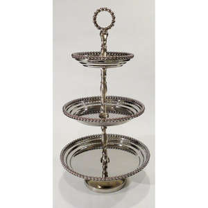 แท่นวางเค้กสีโรสโกลด์4ชั้นถาดขนมอบเค้กสีน้ำตาลตกแต่งเค้กหรูหราสำหรับงานเลี้ยงวันเกิด - Product Image 4