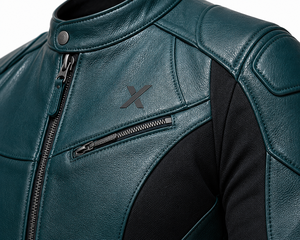 Blouson de moto en cuir extensible |   Teal, noir, bordeaux, camel |   Fabricant OEM ODM |   Qualité de conception haut de gamme |   Vêtements de course | - Product Image 4