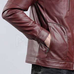Veste en cuir tendance pour hommes et grandes tailles, motif uni disponible à prix raisonnable pour hommes - Product Image 3