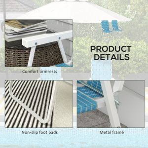 Set di 2 Sedie Pieghevoli Classiche Blu con Braccioli, Sedie Portatili per Campeggio e Giardino per il Massimo Comfort - Product Image 6
