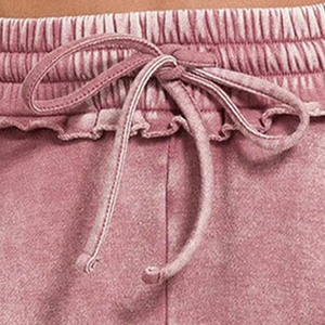 Shorts Casuales de Algodón para Mujer, Estilo Vintage, Lavado Ácido, Transpirables, Personalizables, de Alta Calidad - Product Image 5