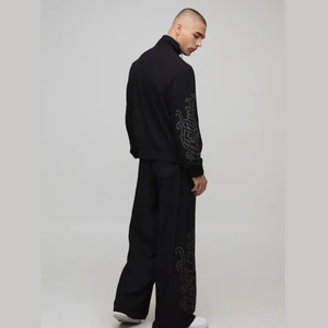 Conjunto Deportivo Personalizado con Logotipo, para Invierno, en Poliéster y Felpa, para Correr, Entrenar, con Chaqueta Cortavientos Elástica - Product Image 5