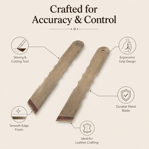 Leather <b>Craft</b> Designer Knife Set Left Right Hand Skiving Cutting <b>Tool</b> | Precision Blade DIY Leather <b>Tool</b> | India 2026 Export Pro - Product Image 4