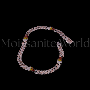 Chaîne cubaine en diamant au design unique avec pierres brillantes, en argent 925, bijoux de mode hip-hop pour hommes, disponible en gros - Product Image 2