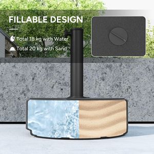 Base per Ombrellone da Esterno Rotonda, Resistente, Capacità 40-44 libbre, Riempibile con Acqua o Sabbia, per Uso in Cortile - Product Image 4