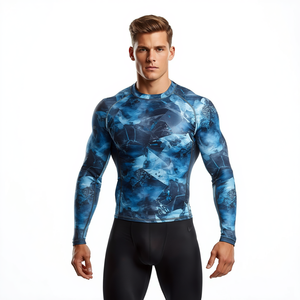 Men Sublimation <b>Long</b> <b>Sleeve</b> Compression Rash Guard Swim Shirt - Product Image 3