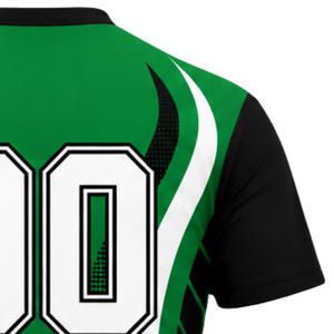 Maillot de volley-ball sublimé vert, noir et blanc, à manches courtes, pour les sports d'équipe, entraînement et compétition - Product Image 6