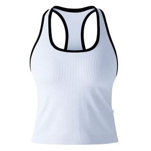 Camiseta sin mangas de algodón para mujer Filoscozia, cuello redondo, tejido transpirable, hecha en Italia, venta al por mayor personalizada. - Product Image 1