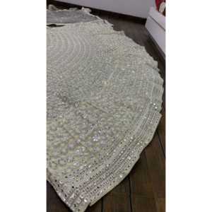 Vêtements de soirée pour femmes Lehenga avec fil et miroir en papier - Product Image 2