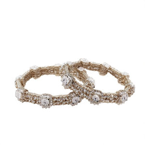 Sparkling Crystal Stone Fancy <b>Bangles</b> <b>Set</b> 10575632MG_2.6 for Wedding & Festive Wear Fashion Jewelry <b>Sets</b> - Product Image 2