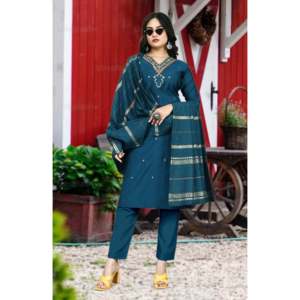 Ensemble de vêtements de fête pour femmes de créateur avec broderie Pent et Dupatta - Product Image 1