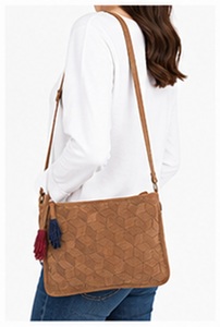Bolso Bandolera de Piel de Ante Premium Gravs para Mujer, Estilo Vintage, Moda de Verano, con Borlas, Diseño Geométrico, Bolso Mensajero con Cierre Ajustable - Product Image 5