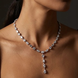 New Arrival White Gold Diamond Mix-<b>Match</b> Lariant Diamond <b>Necklace</b> Luxury Women's Wedding Jewelry - Product Image 4