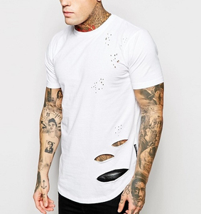 T-shirt décontracté personnalisé pour homme, effet vieilli, haute qualité, délavé à l'acide, vintage, respirant, 100% coton, tissu toile, prix abordable - Product Image 2