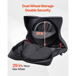 Borsa da Viaggio per Bicicletta con Chiusura TSA e Doppia Cerniera, Custodia Nera per Bici da Strada con Lunghezza Base 37-42, Copertura per Trasporto e Conservazione - Product Image 4