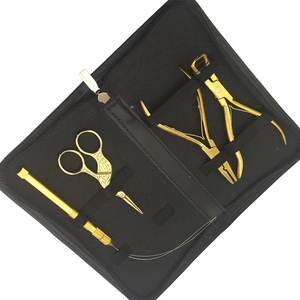 4 Pcs Kit Hair Extension Rings Beads Remover Gold Color Coated <b>Plier</b> Stainless Steel Hair Extension <b>Pliers</b> <b>Set</b> With Zipper Pouch - Product Image 5