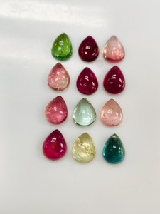 Cuentas de Turmalina Natural Multicolor, Corte Brillante Redondo, Piedras Preciosas Sueltas para Joyería, Gemas Zubeda, Origen Rajasthan, 100 Gramos - Product Image 1