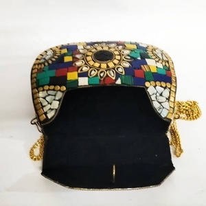 Artisanat de luxe fait à la main en métal mosaïque conception pochette pour femmes sac de soirée de haute qualité au prix de gros de l'inde - Product Image 1