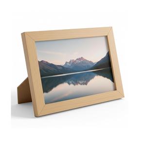 Marco de Fotos de Madera con Acabado Natural, Marco de Madera Sólida para Decoración del Hogar u Oficina - Product Image 1
